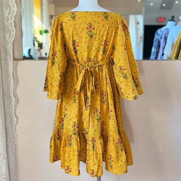 Yellow floral summer dress - Picture 3 of 5